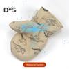 1 Pair Children Winter Mittens Thick Plush-lined Windproof Cartoon Dinosaur Cold Weather Outdoor Gloves Adjustable Fasten Strap Anti-Slip Ski Gloves