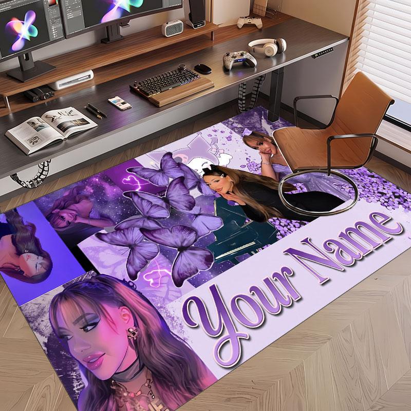 Custom Name Crystal Velvet Rug,Ayliva Comfortable Anti Slip Floor Mat For Room Decoration