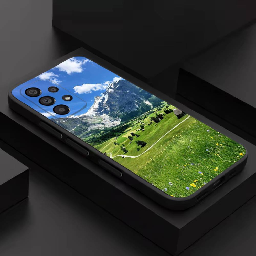 Mountains landscape T-Travel For Samsung S 26,25,24,23,22,30,21,10,9,Ultra,Plus,Lite,FE,4,5G Black Soft Case Phone Case