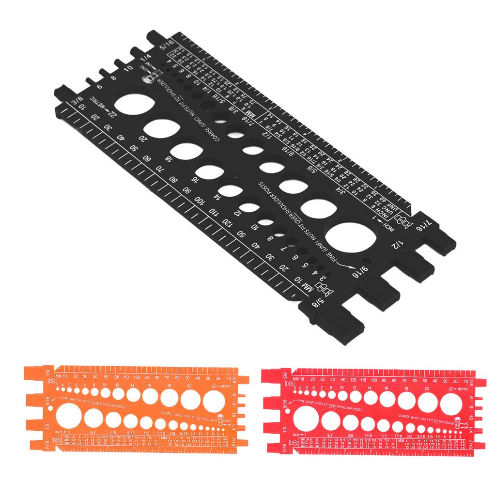 Nut Bolt Screw Gauge Multi Functional Inch Metric Quick Identification Nut Bolt Thread Checker for W