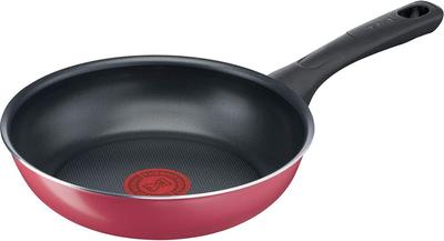 Tefal Bratpfanne für Gasfeuer ohne Schadstoffe wie z. B. Rot, Bratpfanne Rot B55902, 20 cm, Nur, PFOA, Antihaftbeschichtung, langlebige „Cranberry-Pfanne“