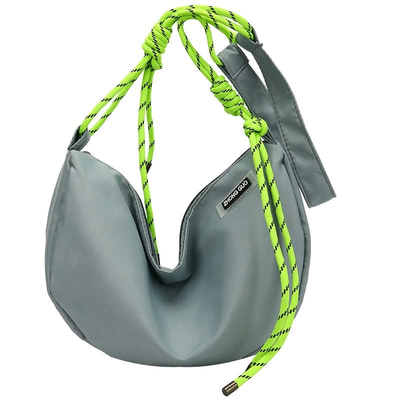 Nowe torby na ramię z nylonu, vintage, jednolity kolor, torba typu hobo, swobodna, duża pojemność, torba diagonalna, modna, uniwersalna torebka damska