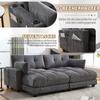 Graues Kord-Sofa 2-Sitzer, teilbar in 2 Sitze, 2 Kissen, 4 Getränkehalter, 4 Taschen, USB-Anschlüsse an den Armlehnen, für Wohnzimmer, Schlafzimmer und Arbeitszimmer