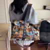 2025 Summer New Single Shoulder Business Travel Bag Large Capacity Student Classroom Shopping Graffiti Luggage Bag Women's Bag