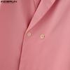 INCERUN Men Lapel Neck Long Sleeve One Buttons Casual Loose Thin Blazer Coats