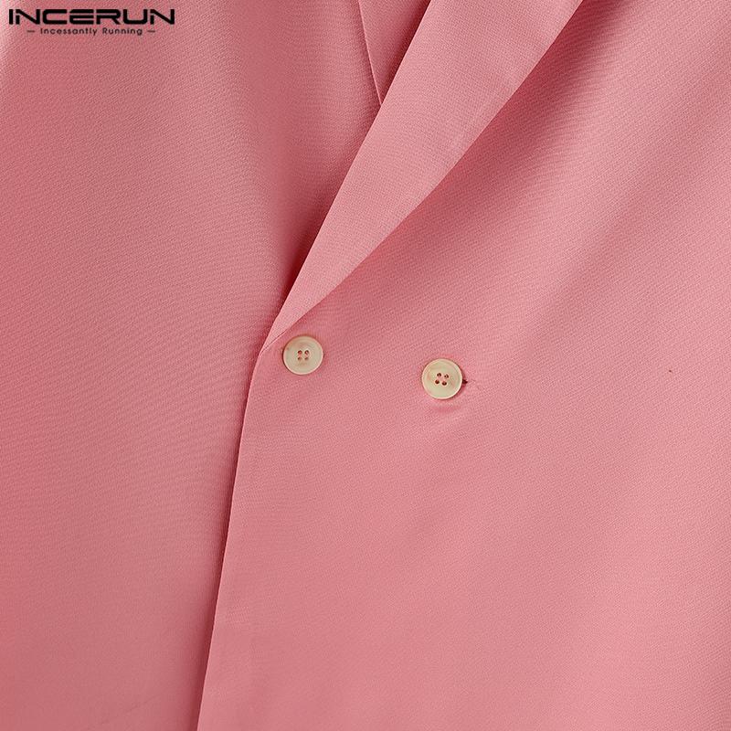 INCERUN Men Lapel Neck Long Sleeve One Buttons Casual Loose Thin Blazer Coats