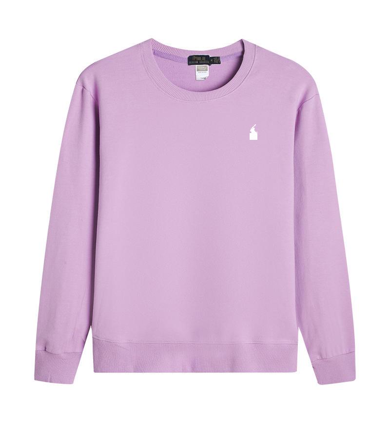 Casual Autumn American Style Pure Cotton Long Sleeve Polo Hoodie with Embroidered Horse Design
