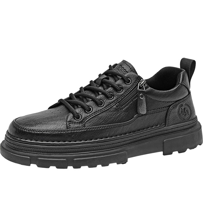 HLA Men s Retro Casual Thick-Sole Leather Shoes 41