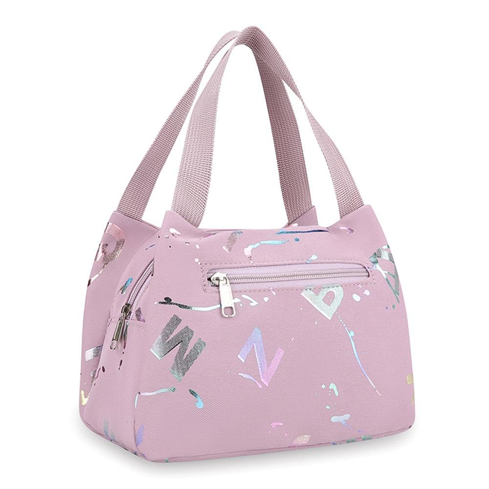 

Simple Versatile Bronzing Printing Handbag Oxford Cloth Waterproof Tote Bags Large Capacity Shopping Handbag фиолетовый