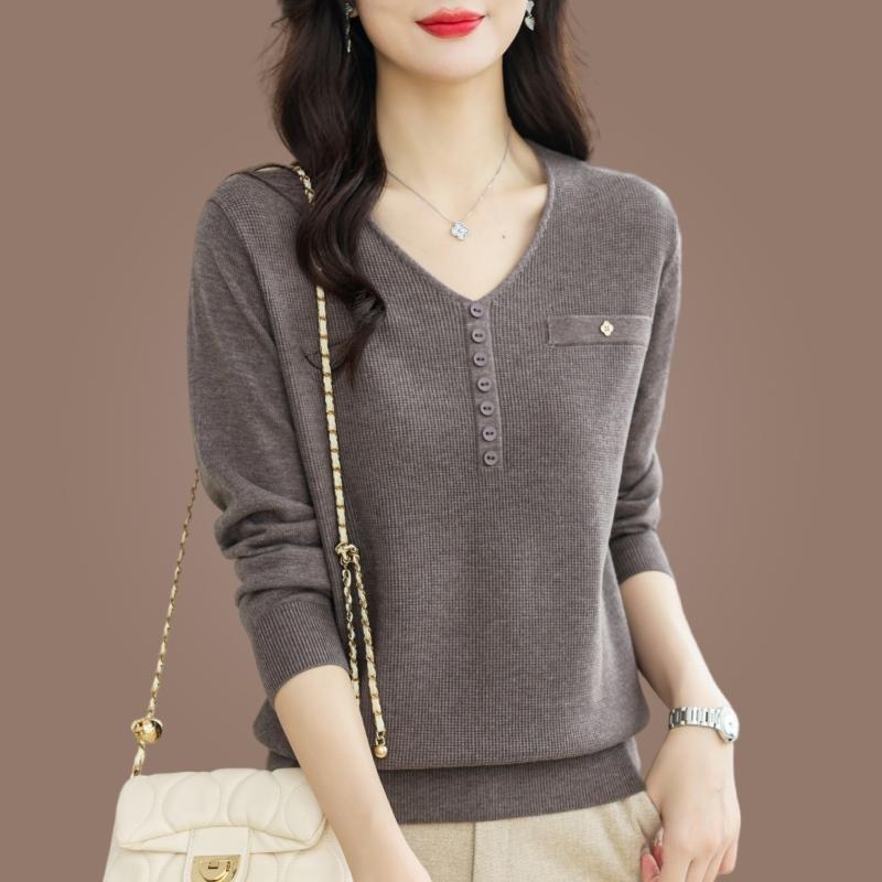 Long-sleeved New Mother Loose Top Spring Autumn Size Foreign Knitted Bottoming Sweater