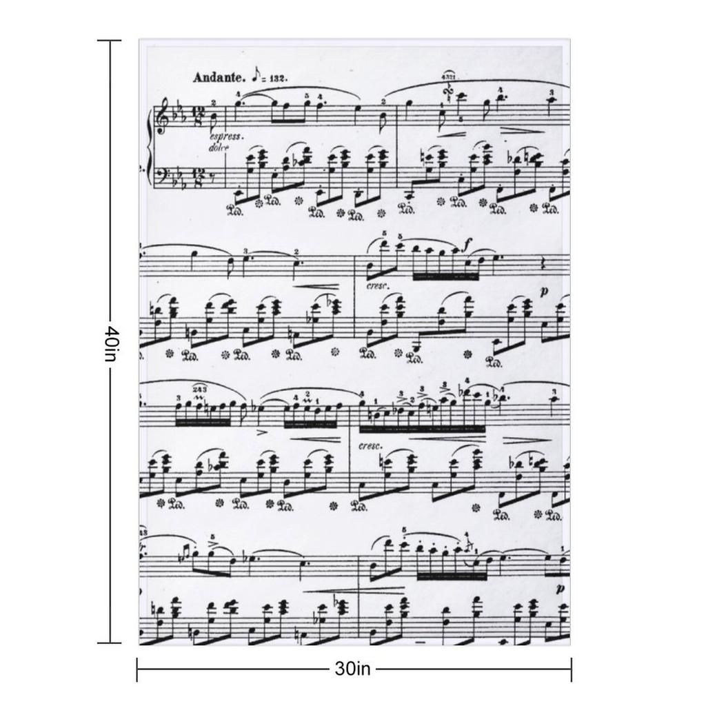 Chopin Nocturne Throw Blanket Summer Beddings Winter Beds Funny Gift Furrys Blankets