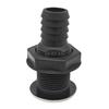 Marine Drain Fitting 1 Inch Boat Deck Drain Outlet with Straight Threaded Body, Nylon Construction and Stainless Steel Outer Trim for Hull Repair