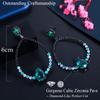 CMM Vintage Black Color Cubic Zirconia Large Hollow Water Drop Earrings