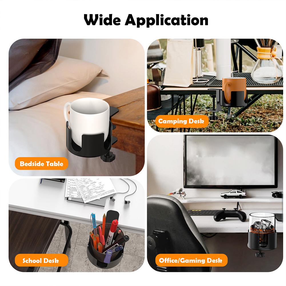 Adjustable Anti Spill Office Desktop Mug Rack with Metal Clamp for Water Bottles and Coffee Cups Storage