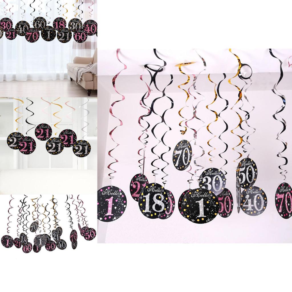 Elegant Black And Fuchsia Spiral Birthday Number Decor For 21st Party Celebrations