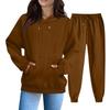 Women's Solid Color Sweatshirt Set (sweatshirt + Sweatpants)