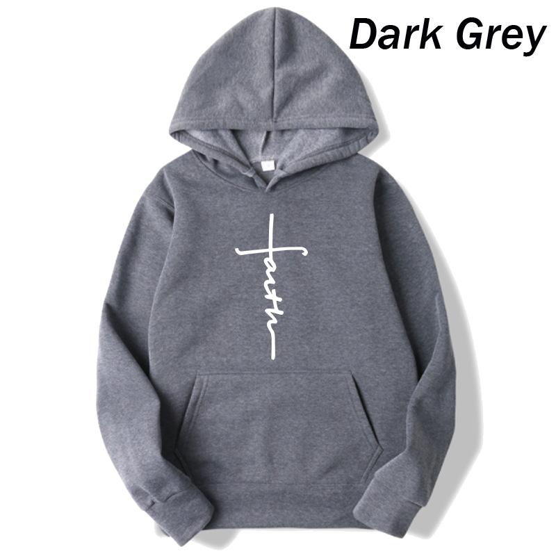 2025 Unisex Cool Faith Print Hoodie Sweatshirt Men Women Fleece Hoodie Fashion Sports Hoodie Crew Neck Hoodie Sweatshirt