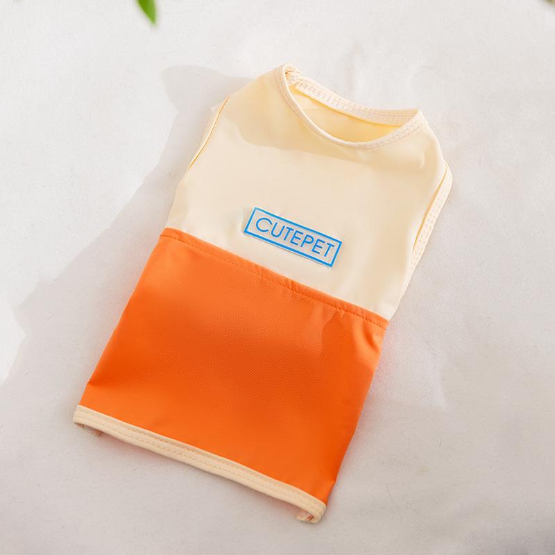 Spring and summer puppy dog clothes simple contrasting color breathable vest teddy than bear small and medium dog cat pet clothes