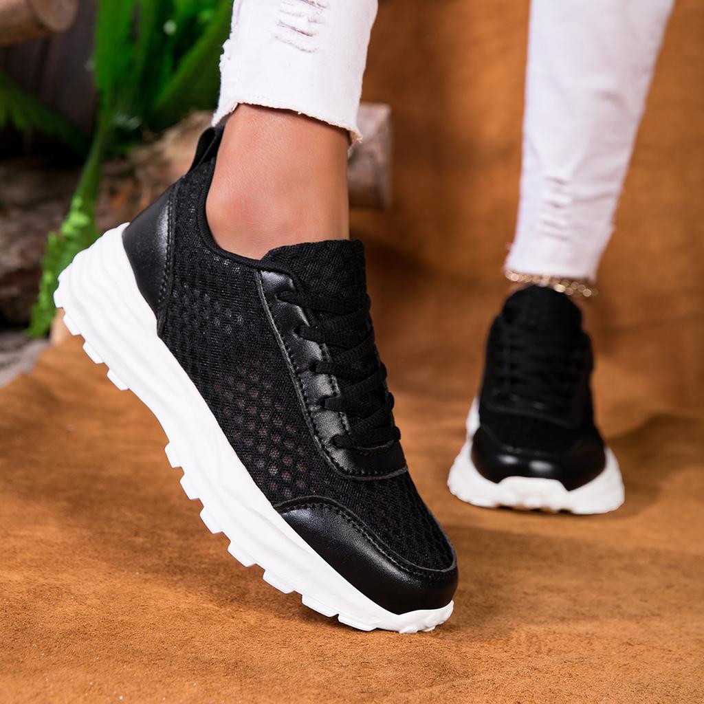 Fritidsskor för kvinnor Parskor Vardagsskor Sportskor Nätmaterial Andningsbara Vår och Sommar Mode Gångskor Vita Skor Sneakers