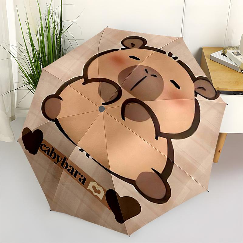 

Capybara Themed Travel Umbrella-8 Ribs Automatic Opening and Closing, Portable Folding Design, Compact and Stylish Umbrella Suitable for Out
