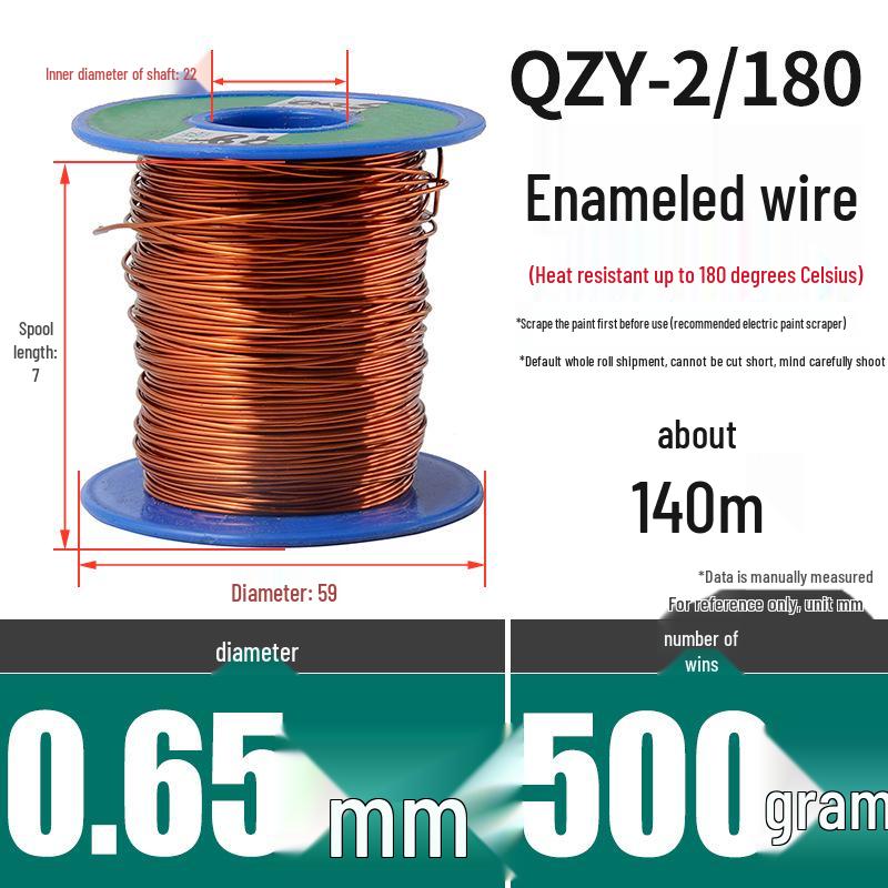 180° Värmebeständig Emajlert Rund Koppartråd, QZY-2/180