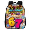 Printed Kindergarten 67 Six Seven Schoolbag, Cartoon Animation 12-inch Backpack Casual and Light