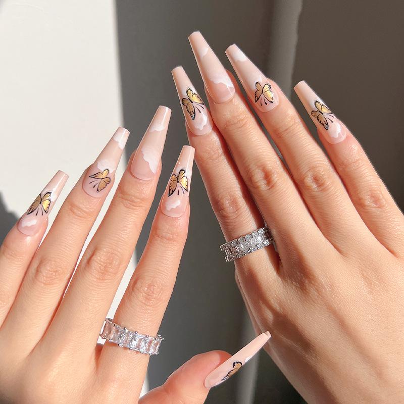Cross-Border Wearable Nail Art: Super Long Press-On False Nail Tips