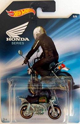 Hot Wheels Honda sērija Honda Monkey Z50 Mini Bike Hromēts ar melnu sēdekli un zaļu bāku Unikāls mākslas darbs - - - - Kartiņa! [Lieta]