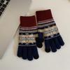 Christmas Wind Gloves Snowflake Winter Female Cute Warm Winter Riding Fleece Thicker Cycling Driving