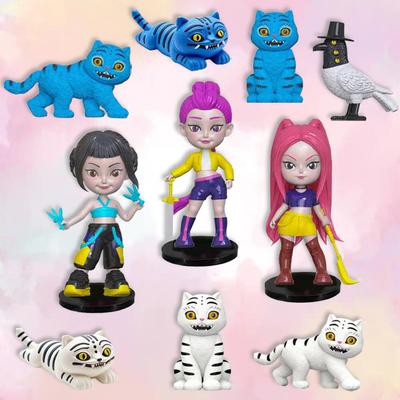 NEW Kpop Demon Hunters Figure Cartoon Kawaii Tiger Rumi Mira Zoey Action Figure PVC Desk Decoration Model Doll Toy Kids Gift