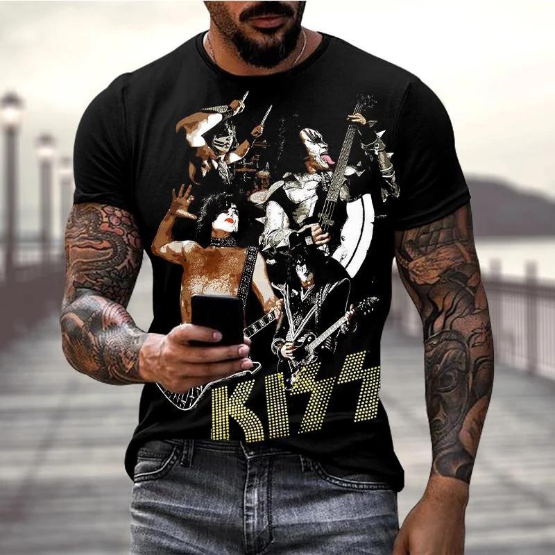 

Rock Band T Shirts Kiss 3D Print Men Woman Fashion Cool T-shirt Short Sleeve Hip Hop Streetwear Harajuku 2XL