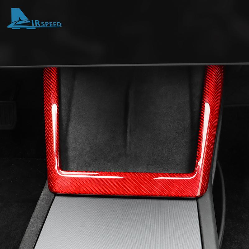 Real Hard Carbon Fiber Wireless Charging Frame Protect Trim Cover For Tesla Model 3 Highland 2024 Car Interior Accessories