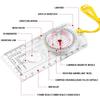 1Pcs Compass Navigation Map Ruler Reading Scouting Scale Outdoor Orienteering Gear for Hunting Survival Travel Backpacking