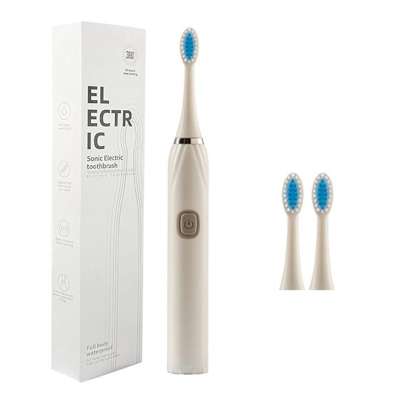 3pcs Ultrasonic Type Household Handheld Soft Bristle Automatic Toothbrush Multifunctional Battery Electric Toothbrush