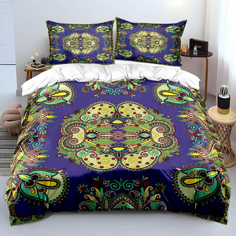 Intricate Decorative Pattern Print Bedding Set 1 Duvet Cover 2 Pillowcases for Adult and Children Luxury Gift Full Size