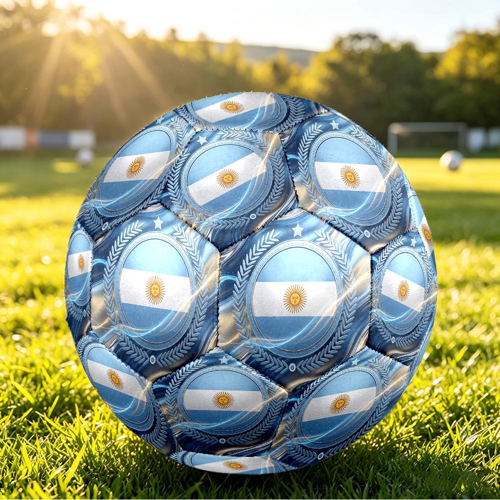 Pallone da Calcio Stampato Argentina Taglia 5 Resistente all'Usura Standard Pallone da Allenamento per Adulti Regalo per tifosi per Partite Sportive Indoor Outdoor