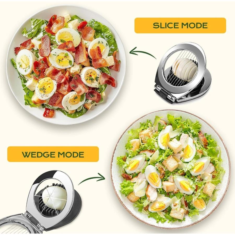 Heavy-Duty Egg Cutter Designed for Slicing Hard-Boiled Eggs, Strawberries, And Soft Fruits, Featuring Stainless Steel Wires And Three Slicing Options