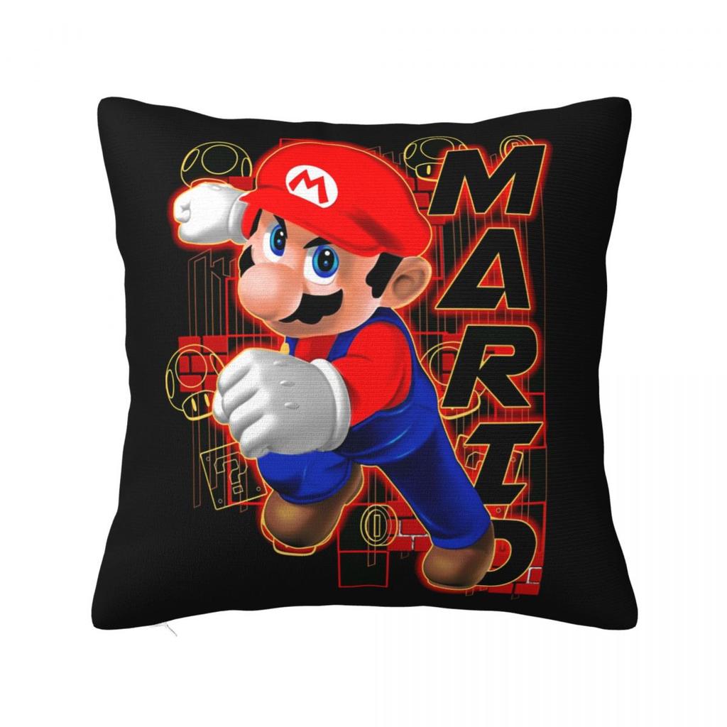 Super Marios Cup Collection Pillowcases Polyester Bed Car Cushion Cover Funny Home Decoration Pillowcase 40*40