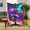 1PC Throw Fantasy Mushroom Flannel Blanket Forest Mushroom arts Bohemia style Soft thin Blankets for Home Car Camping Nap Picnic