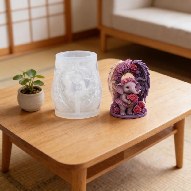 Angel Elephant Silicone Candle Molds For Handmade Candle Soap Home Decoration Gypsum Ornament Resin Casting Project