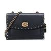 Parker 18 Metallic Flower Charm Turnlock Logo Studded Decor Leather Chain Crossbody Shoulder Bag Small Women Bags Black 29389-B4BK