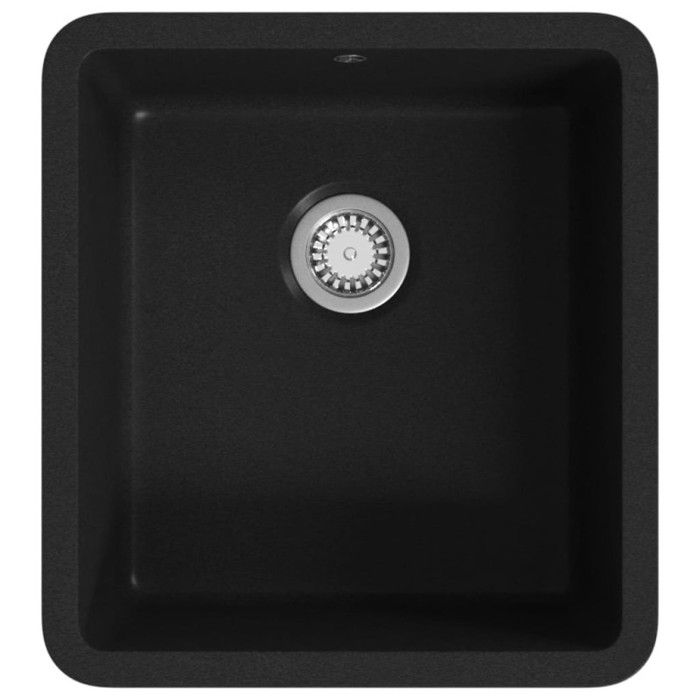 VidaXL Évier de Cuisine en Granit Bac Unique Noir Décoration Cuisine Maison 142960