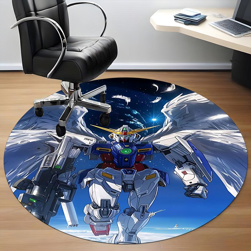 1PC Gundam Office Round Rug, Non-slip, Soft and Durable Office Rug for Interior Decoration, Perfect for Office Yy250915105
