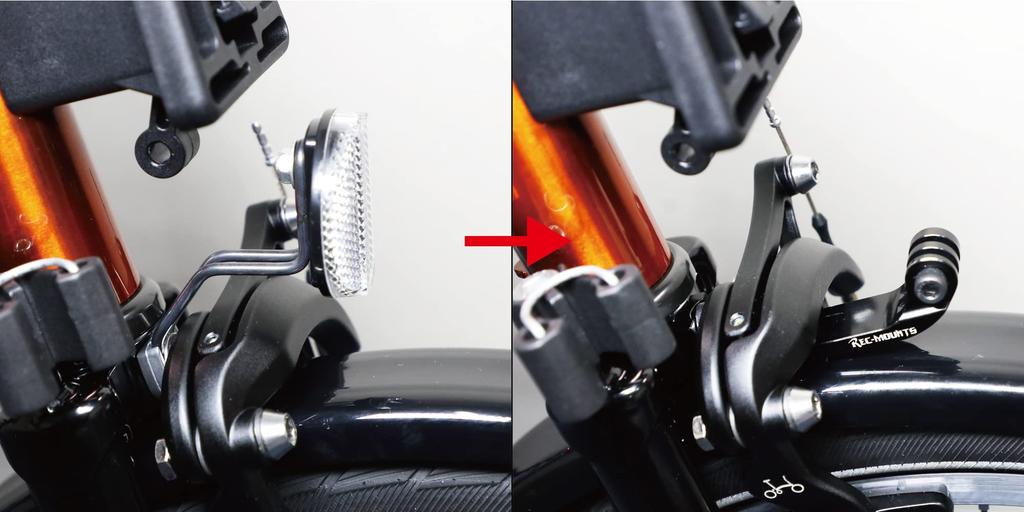 Brompton Dedicated GoPro Camera and Light Adapter Mount [REC MOUNT] (silver) [BPT-GP1-SV]