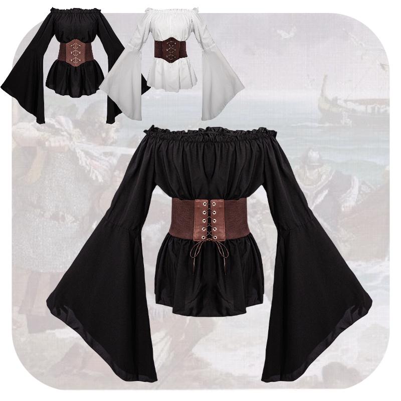 Chemise Longue Pirate Renaissance pour Femme Mangguo Costume Cosplay Vintage