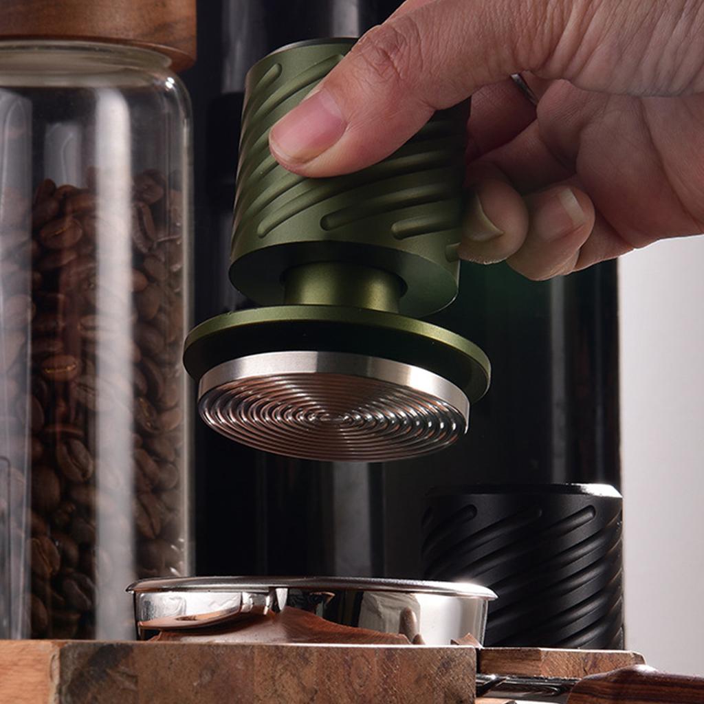 304 Stainless Steel Coffee Tamper with Dual Spring Constant Pressure 51mm/53mm/58mm Espresso Tamper for Threaded Barista Tool