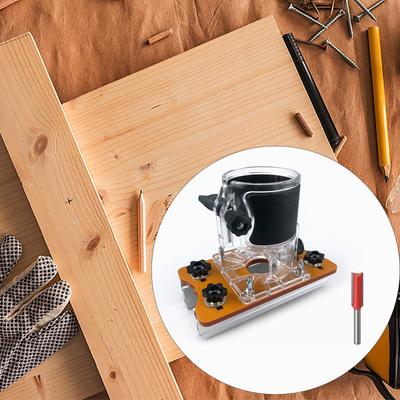 2 In 1 Invisible Fastener Slotting Bracket, Woodworking Routers Base, Mortising Jig, Wood Routers Tool