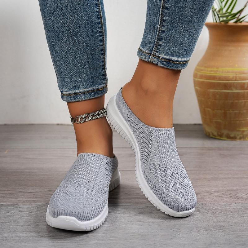 Women's Baotou Half Slippers Summer Breathable Mesh Slippers Lightweight Walking Flats Women Casual Sport Slippers Women Slides