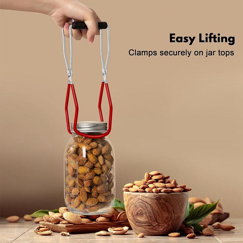 Canning Jar Lifter Tongs Stainless Steel Jar Lifter with Rubber Grips Kitchen Canning Tongs Fits all Canning Jar Sizes JT588