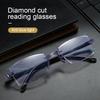 Latest Diamond Cut Bifocal Progressive Reading Glasses Men Blue Light Blocking Multifocal Glasses Ultra Lightweight Frameless Eye Wear